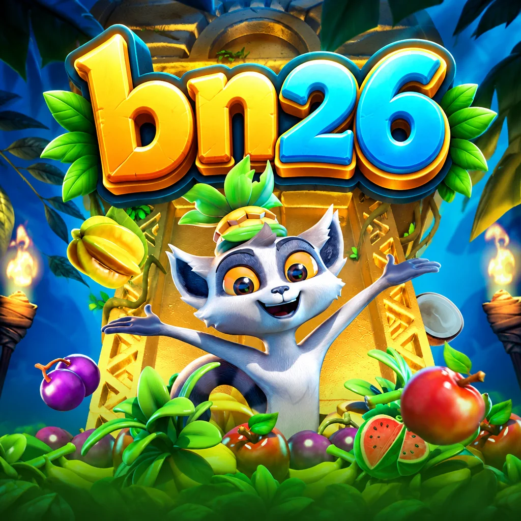 bn26 นำเสนอภาพตัวละครลีเมอร์น่ารักท่ามกลางผลไม้ในเกม Jungle Delight
